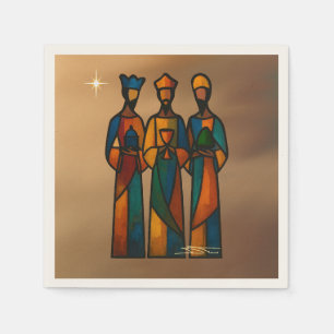 Abstract Three Wise Men Napkin