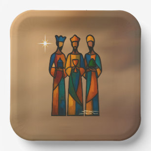Abstract Three Wise Men Paper Plate