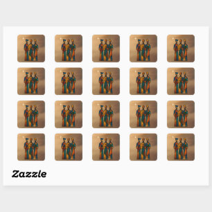 Abstract Three Wise Men Square Sticker