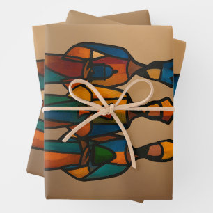 Abstract Three Wise Men Wrapping Paper Sheet