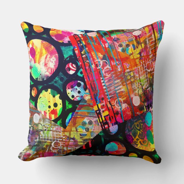 Abstract Throw Pillow (Front)