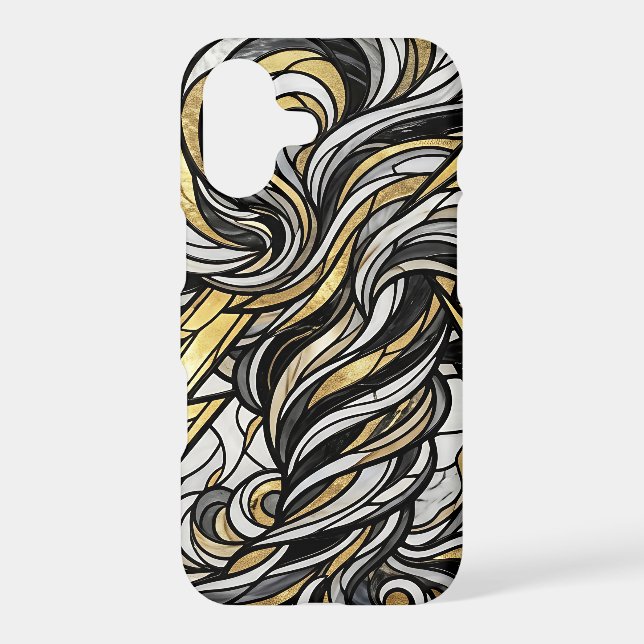 Abstract Thunderstorm Gold Cloud iPhone Cases (Back)