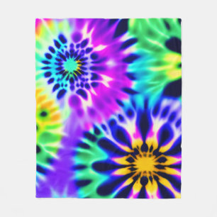 Abstract Tie Dye Adire Pattern Fleece Blanket