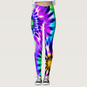 Abstract Tie Dye Adire Pattern Leggings