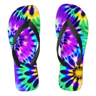 Abstract Tie Dye Adire Pattern Thongs