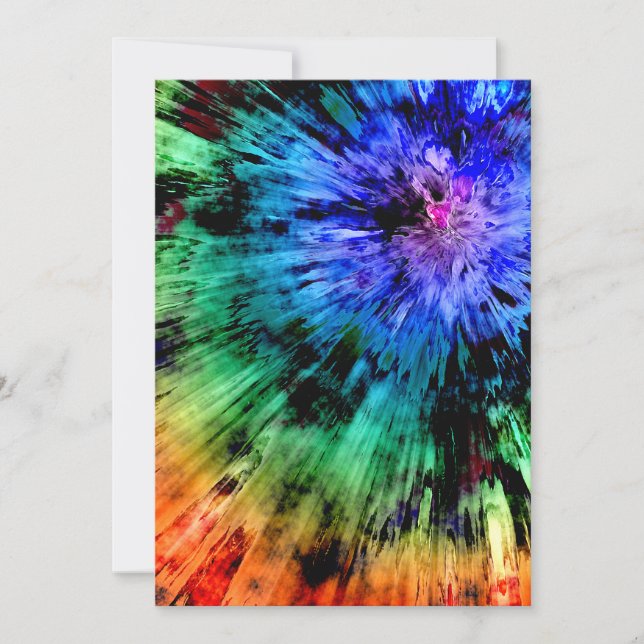 Abstract Tie Dye Holiday Card (Front)