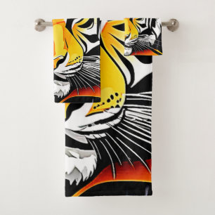 Abstract Tiger Art Bath Towel Set