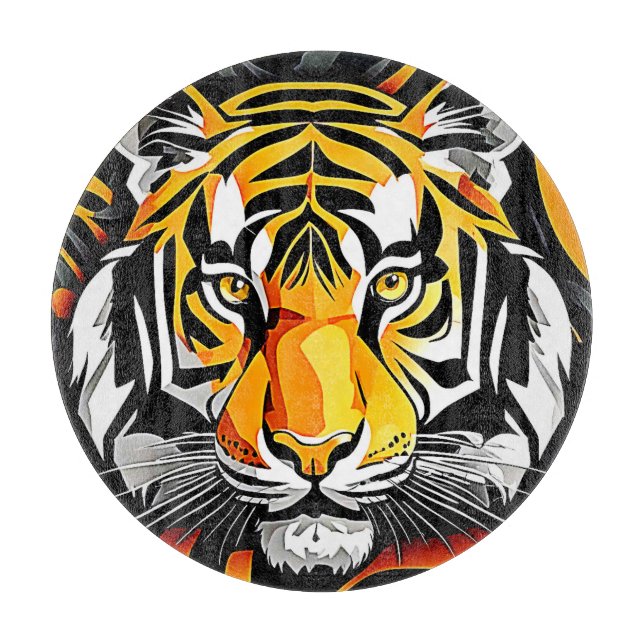 Abstract Tiger Art Cutting Board (Front)