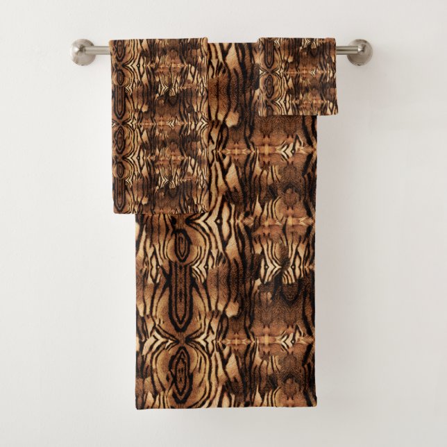 Abstract Tiger Print Bath Towel Set (Insitu)