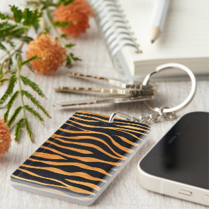 Abstract Tiger Print Keychain