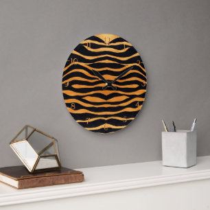 Abstract Tiger Print Wall Clock