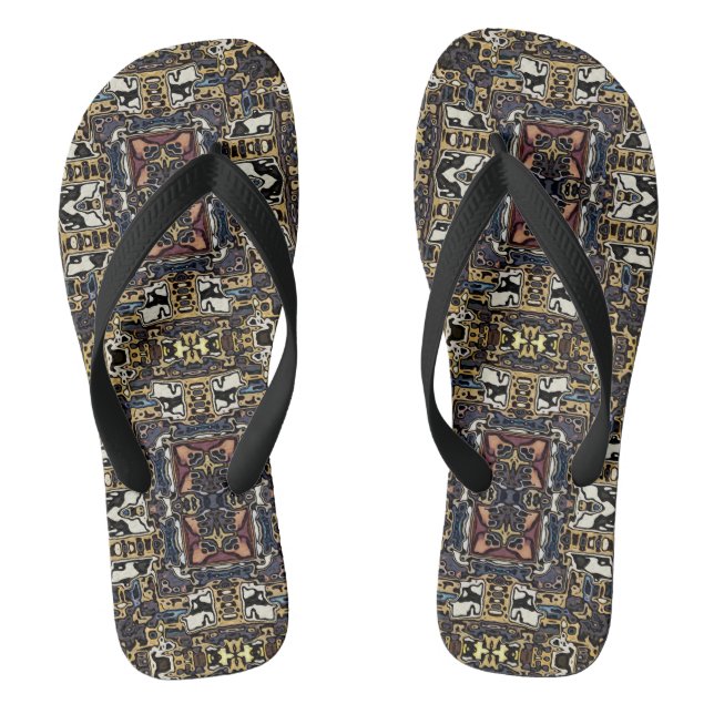 Abstract Tile Design Thongs (Footbed)