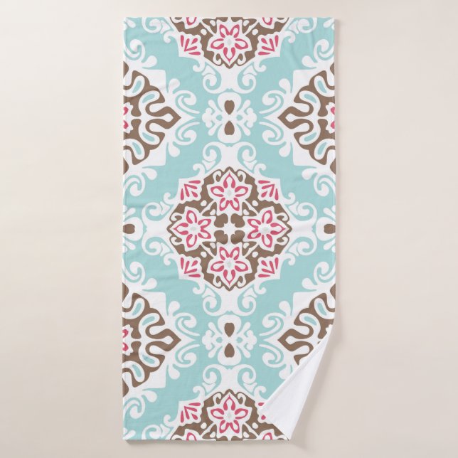 Abstract Tiled: Vintage Seamless Pattern Bath Towel (Bath Towel)