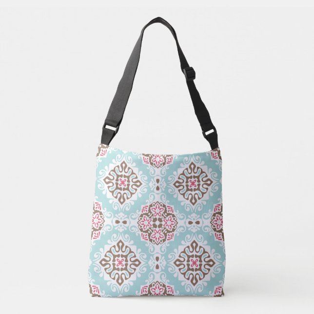 Abstract Tiled: Vintage Seamless Pattern Crossbody Bag (Front)
