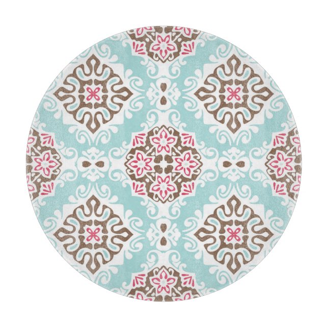 Abstract Tiled: Vintage Seamless Pattern Cutting Board (Front)