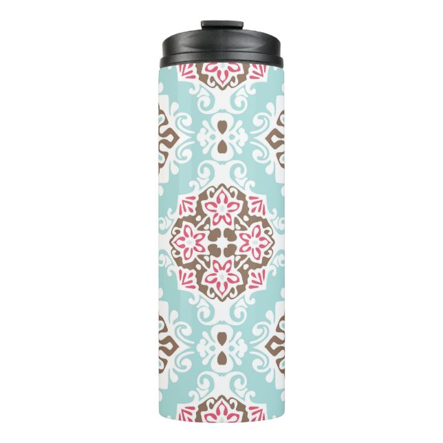 Abstract Tiled: Vintage Seamless Pattern Thermal Tumbler (Front)