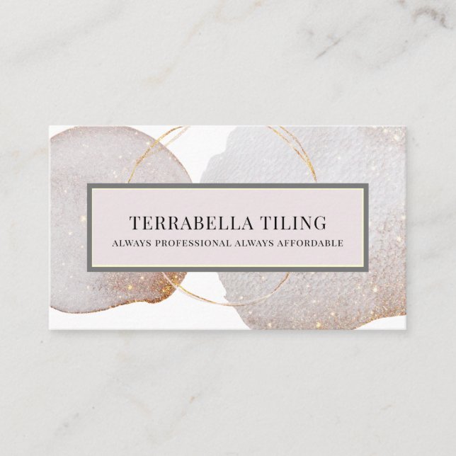 Abstract Tiling Flooring Business Card (Front)