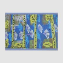 Abstract Tissue Paper in Green and Blue