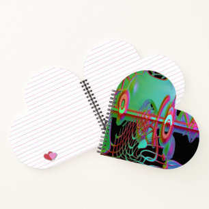 Abstract Togetherness Heart Shaped Notebook