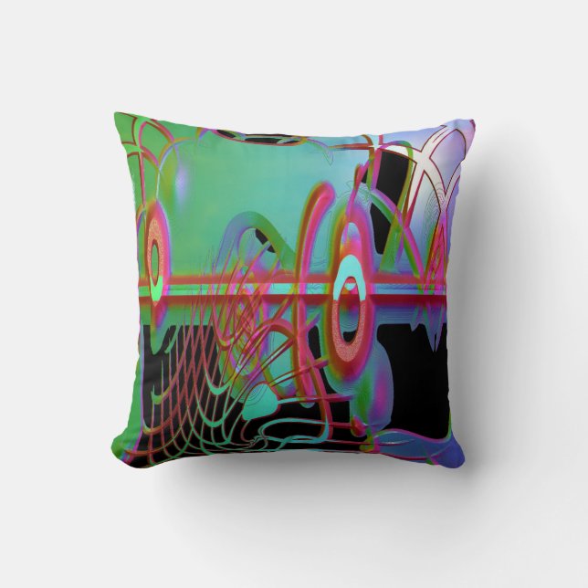 Abstract Togetherness Throw Pillow (Front)