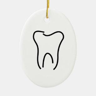 Abstract tooth graphic ceramic ornament