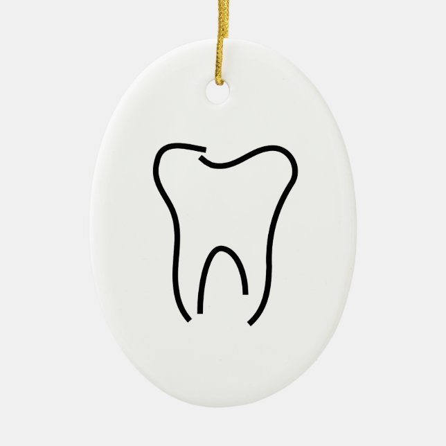 Abstract tooth graphic ceramic ornament (Front)