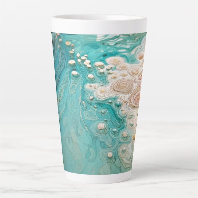 Abstract Topographic Ocean Art Latte Mug (Front)