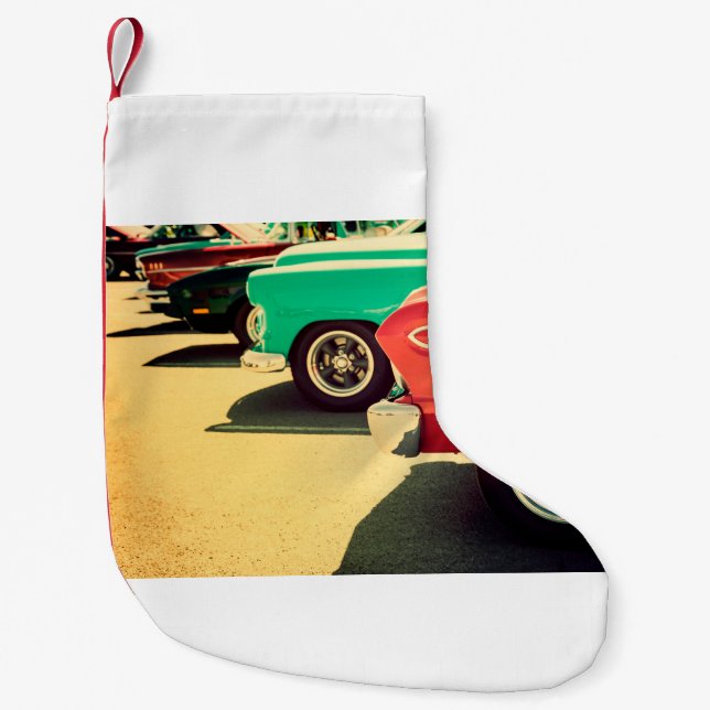 Abstract torn posters as backgroundabstract, backg small christmas stocking (Front)