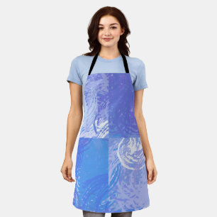 Abstract Tossed Turquoise and Purple Apron