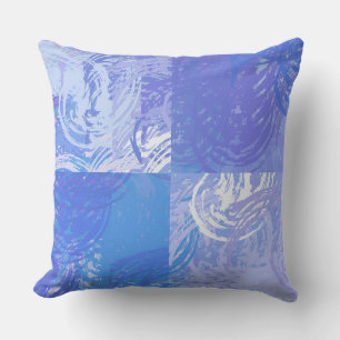 Abstract Tossed Turquoise and Purple Cushion