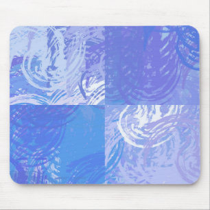 Abstract Tossed Turquoise and Purple Mouse Pad