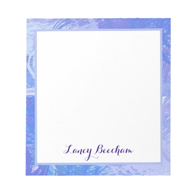 Abstract Tossed Turquoise and Purple Notepad (Front)