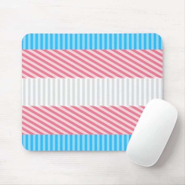 Abstract Transgender Pride Flag   Mouse Pad (With Mouse)