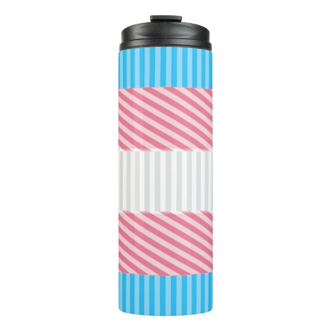 Abstract Transgender Pride Flag   Thermal Tumbler (Front)