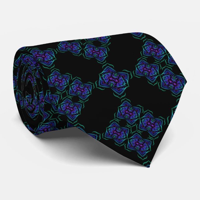Abstract Translucent Layered Line Repeat Pattern Tie (Rolled)
