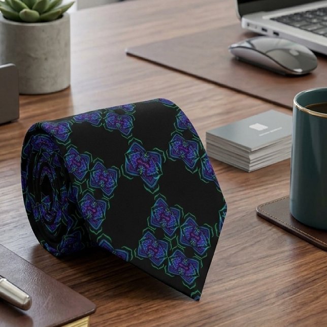 Abstract Translucent Layered Line Repeat Pattern Tie (Creator Uploaded)