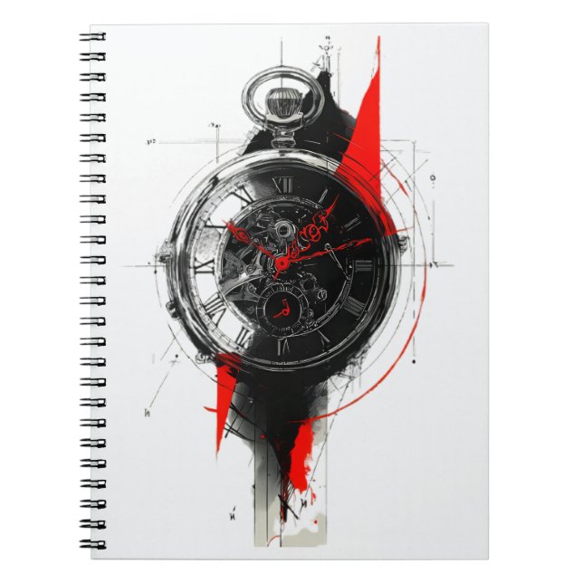 Abstract Trash Polka Pocket Watch Notebook (Front)