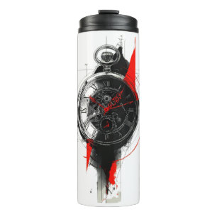 Abstract Trash Polka Pocket Watch Thermal Tumbler