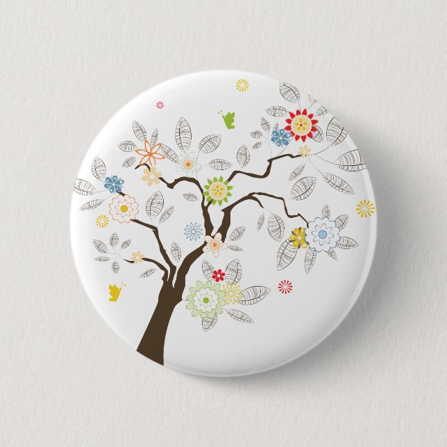 Abstract Tree 6 Cm Round Badge (Front)