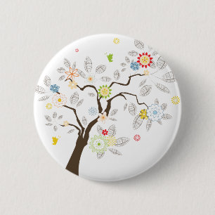 Abstract Tree 6 Cm Round Badge