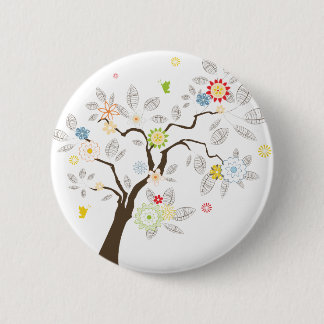 Abstract Tree 6 Cm Round Badge