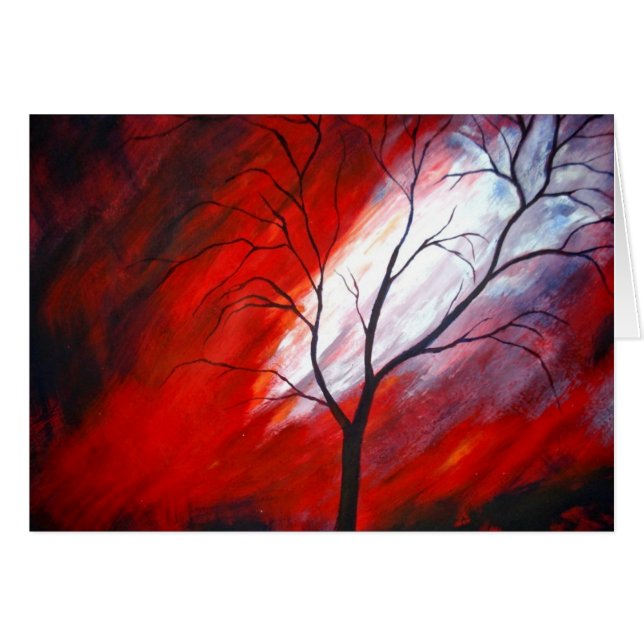 Abstract Tree and Red Sky (Front Horizontal)