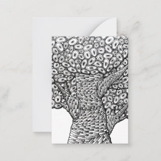 Abstract Tree Drawing Oval Shapes Design Card