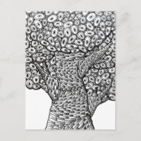 Abstract Tree Drawing Oval Shapes Design