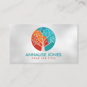 Abstract Tree - Female Profile Shape Business Card