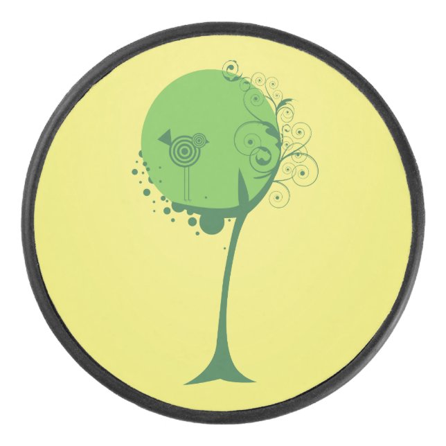 Abstract Tree Hockey Puck (Front)