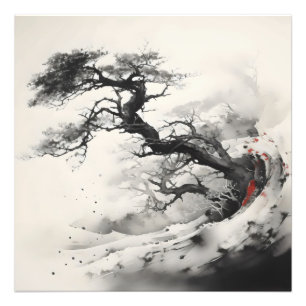 Abstract Tree Ink Painting Photo Print