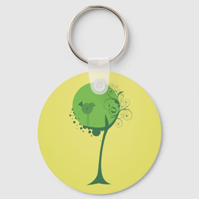 Abstract Tree Keychain (Front)