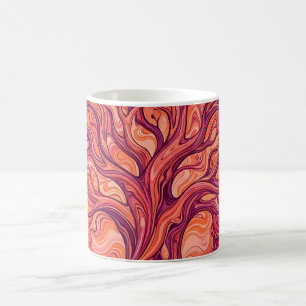 Abstract Tree Life Sunset Orange Coffee Mug