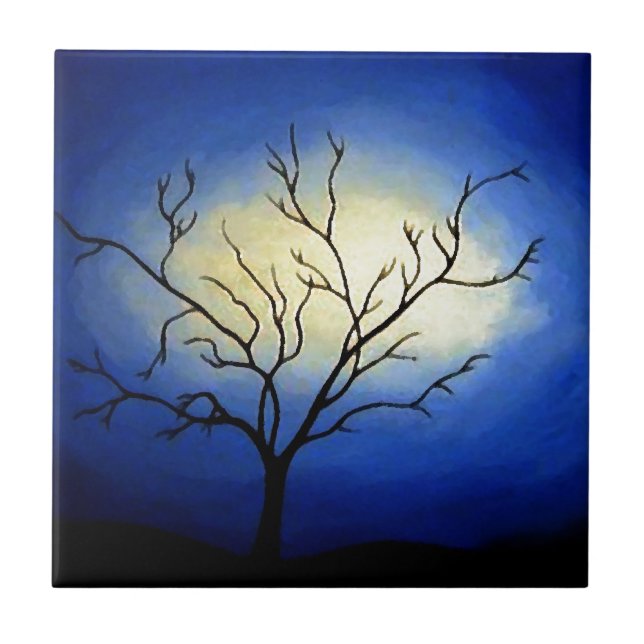 Abstract Tree - Modern Art Ceramic Tile (Front)